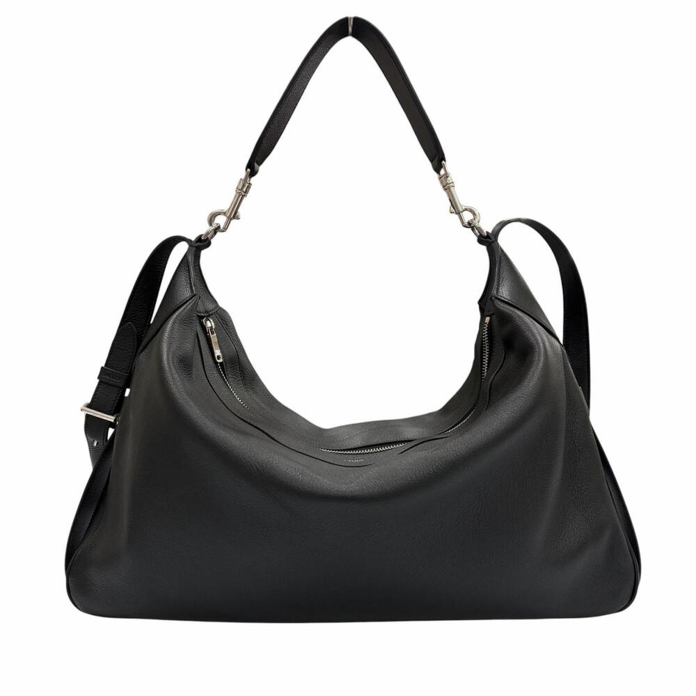 CELINE 11177 Supple Grain Calf Large Strap Romy 2-Way Shoulder Bag, Black, Ma...